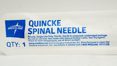 Medline PAIN8124 Quincke Spinal Needle 22 G x 7 inch
